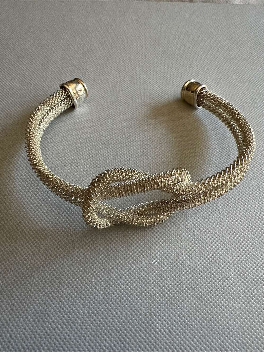 Knotted Mesh Cuff Bracelet  sterling silver 925- Women's Jewelry